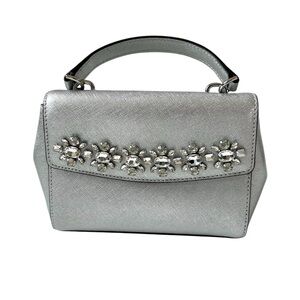 NWT Michael Kors jeweled XS mini satchel crossbody bag AVA Silver